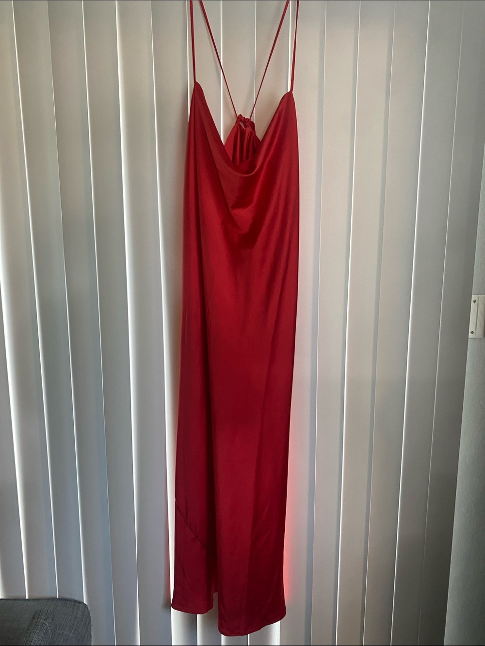 Old Navy Red Cowl-Neck Slip Maxi Dress